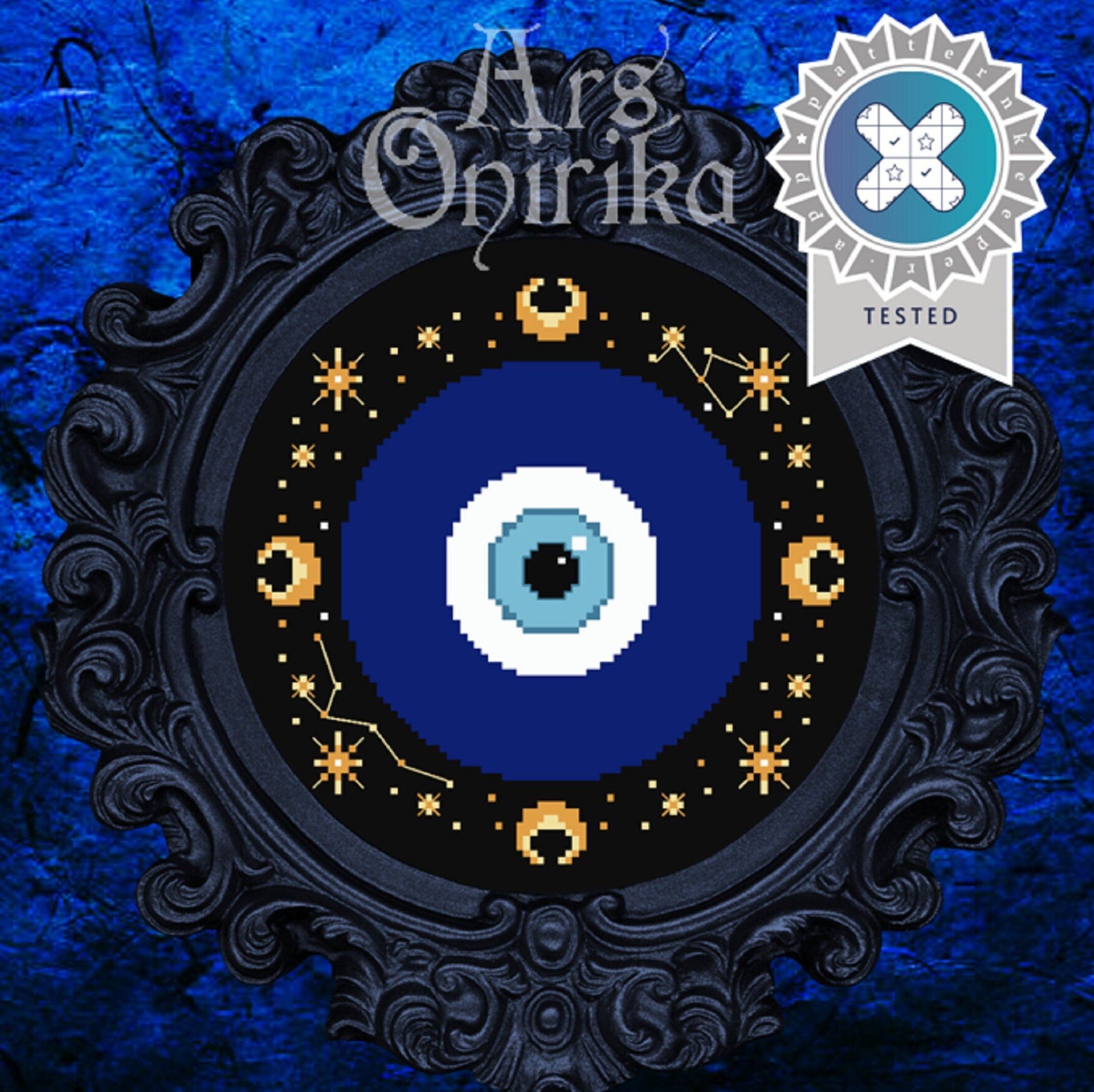 Evil Eye Cross Stitch Pattern - Nazar Amulet - EASY LEVEL