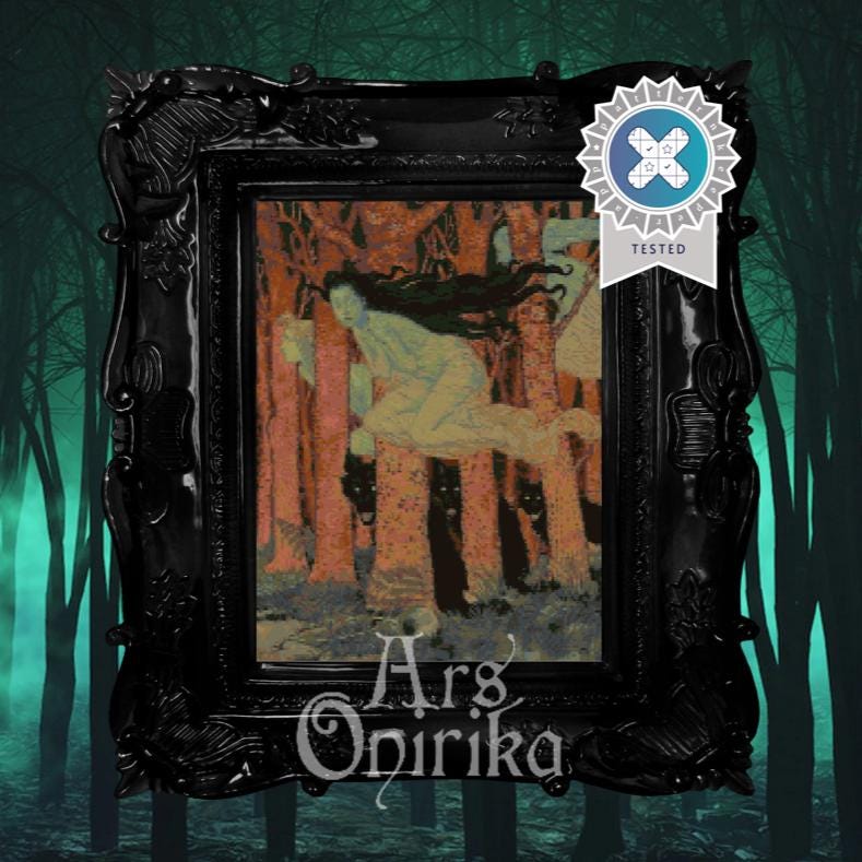 Witch Cross Stitch Pattern (PDF) – 3 Women, 3 Wolves - INTERMEDIATE LEVEL