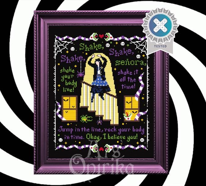Shake Senora - Creepy Girl Cross Stitch Pattern - INTERMEDIATE LEVEL