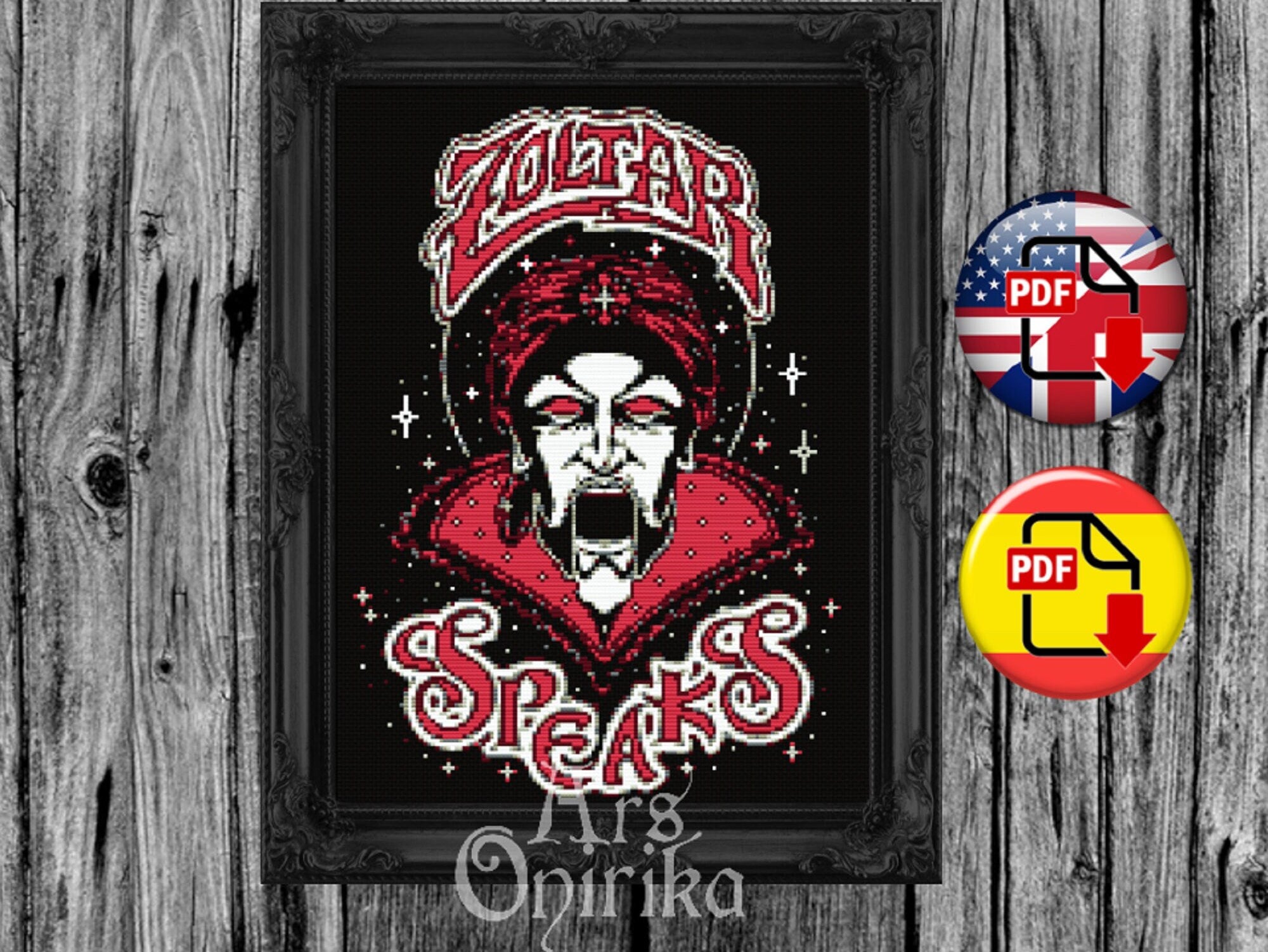 Zoltar Machine Cross Stitch Pattern – Retro Arcade Fortune Teller (PDF) - INTERMEDIATE LEVEL