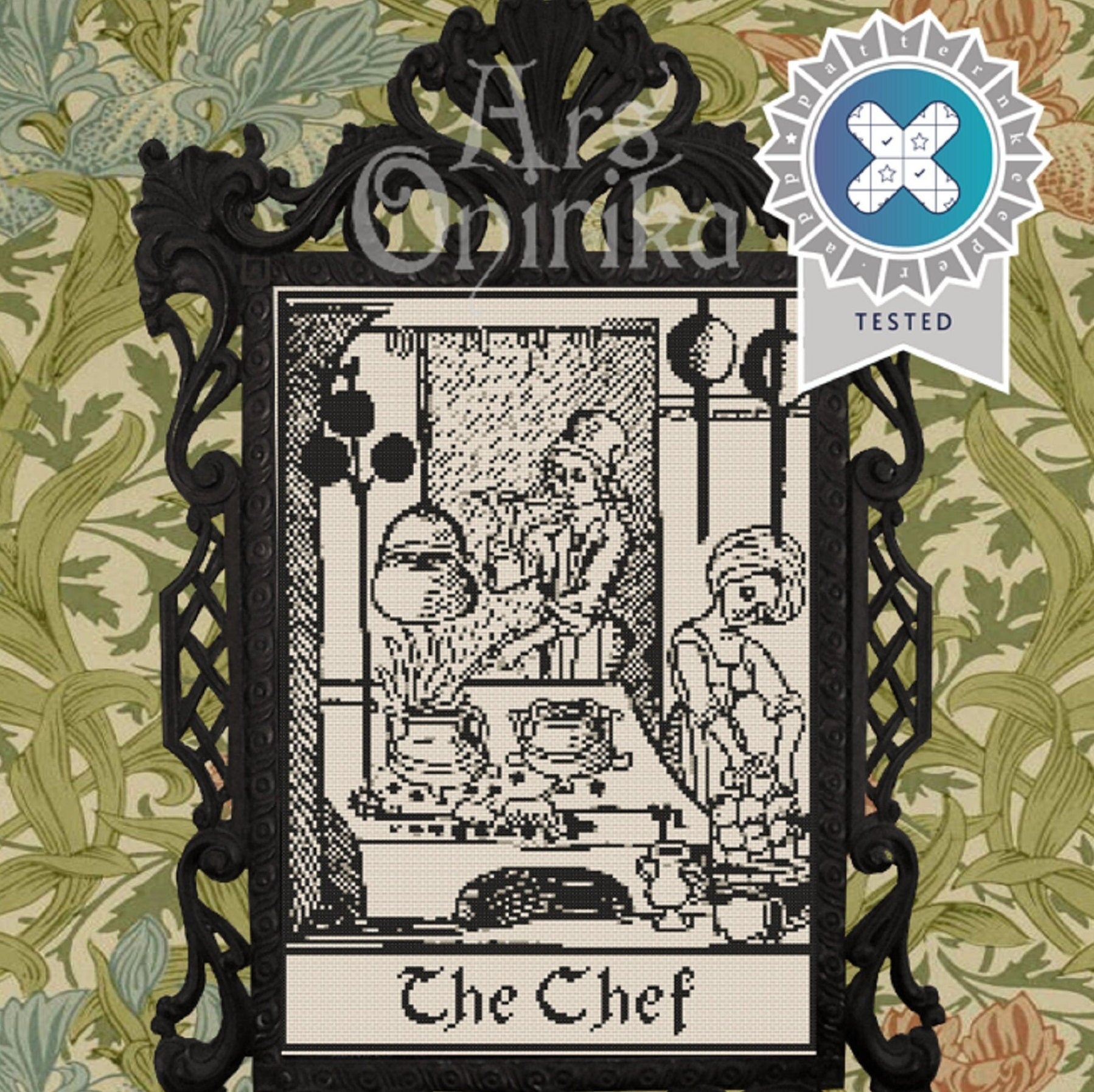 Medieval Chef Cross Stitch – Vintage Kitchen Embroidery - INTERMEDIATE LEVEL