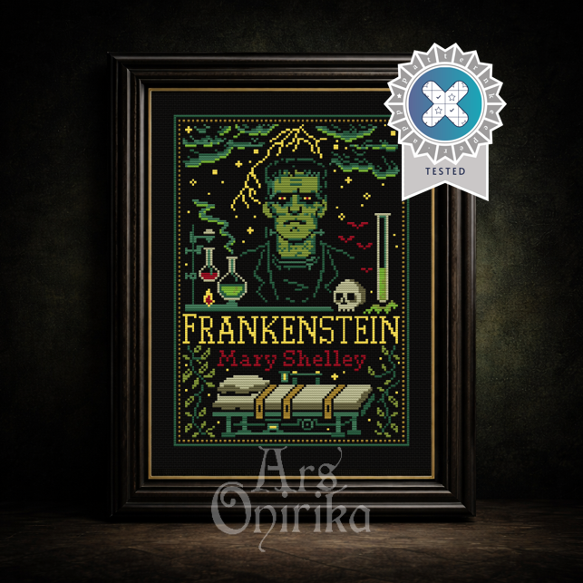 Frankenstein Cross Stitch Pattern (PDF) – Mary Shelley - INTERMEDIATE LEVEL
