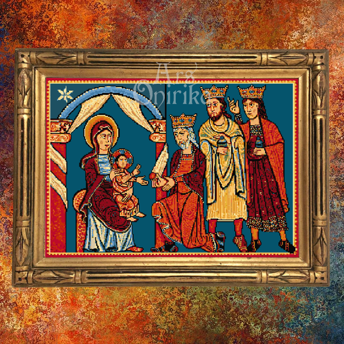 Christmas Cross Stitch Pattern - The Adoration Of The Magi (PDF) - INTERMEDIATE LEVEL