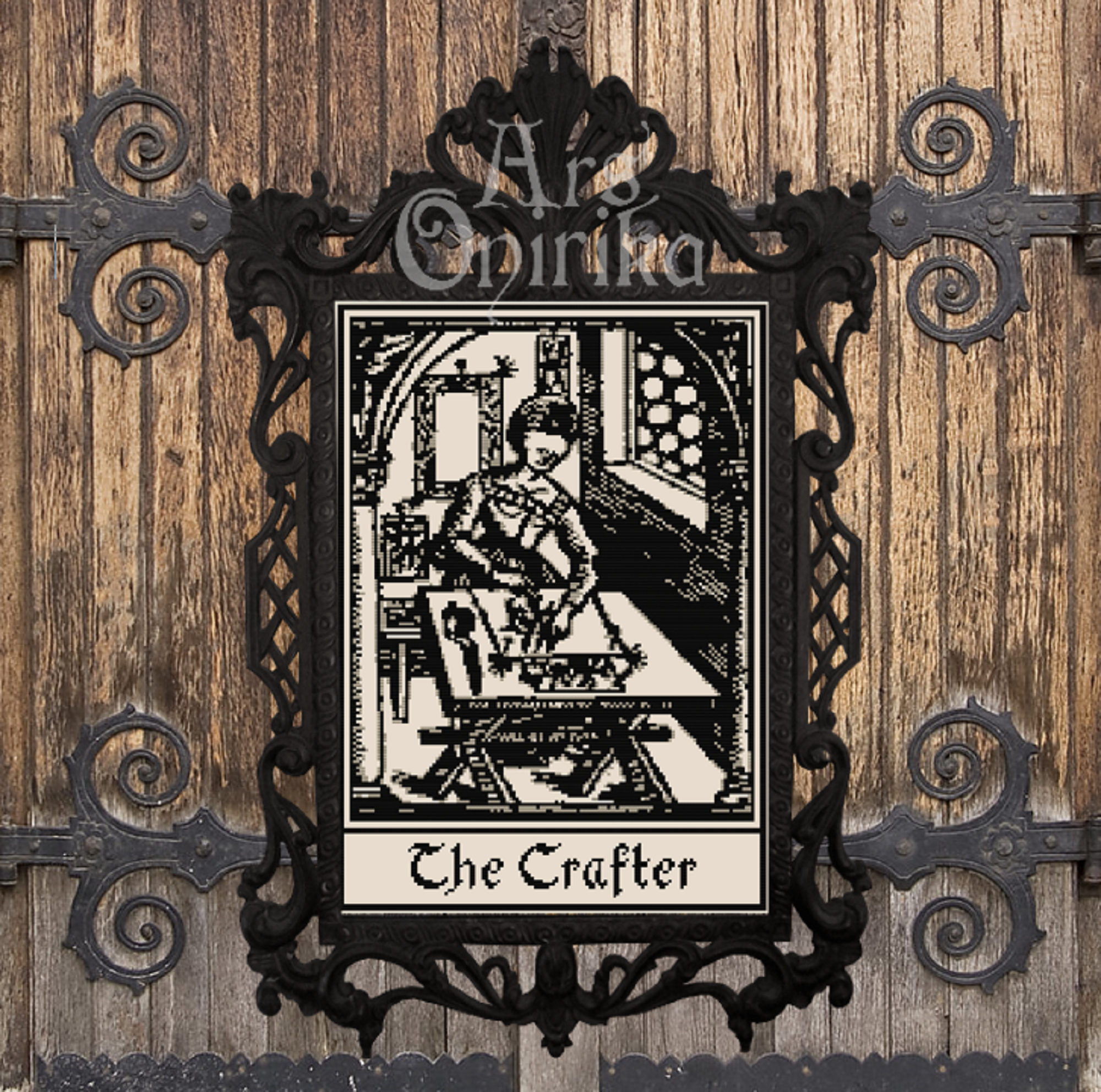 Medieval Crafter Woman - Cross Stitch Pattern - Gothic Embroidery (PDF) - INTERMEDIATE LEVEL