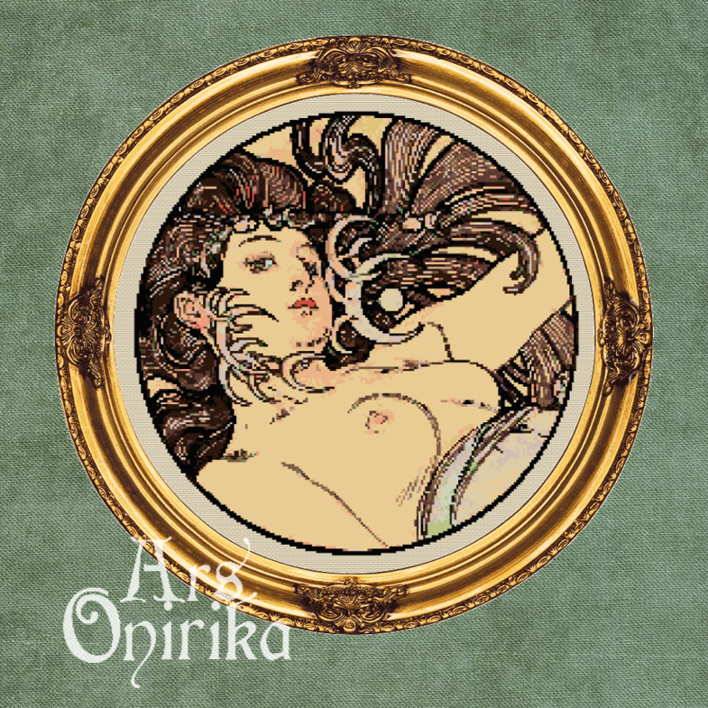 Alphonse Mucha Goddess Cross Stitch Pattern BUNDLE (PDF)