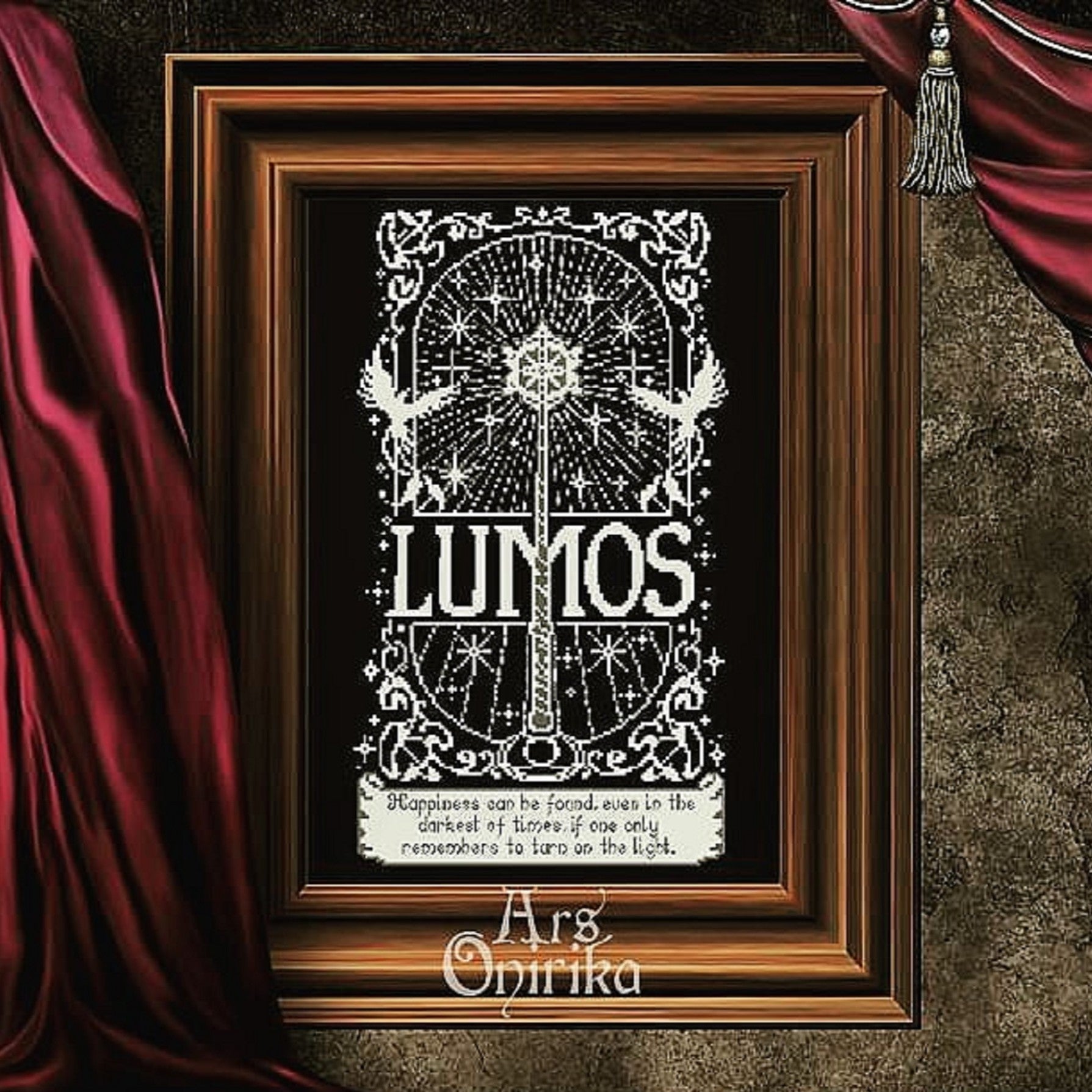 Lumos Cross Stitch Pattern - Magic Spell Embroidery (PDF) - INTERMEDIATE LEVEL
