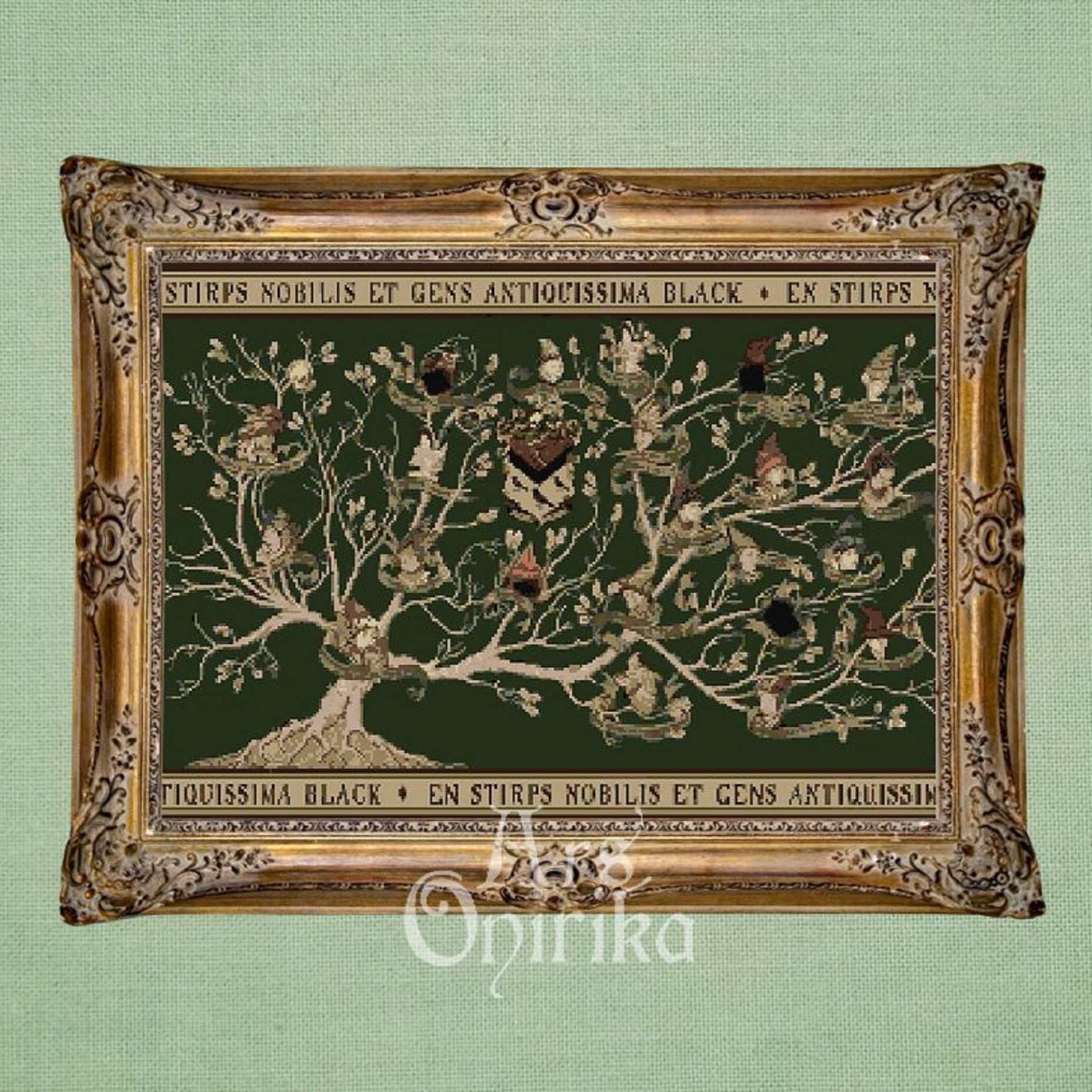 Black House Family Tree Cross Stitch Pattern – Wizarding World (PDF) - ADVANCED LEVEL