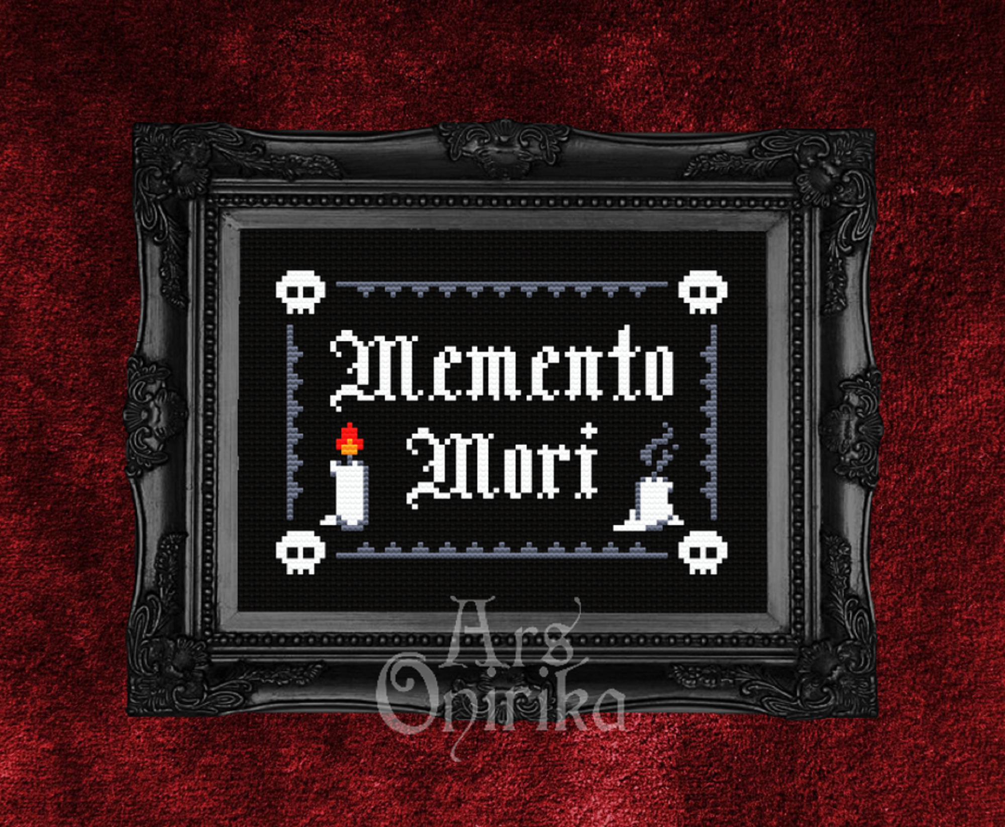 Memento Mori Cross Stitch Pattern (PDF) - EASY LEVEL