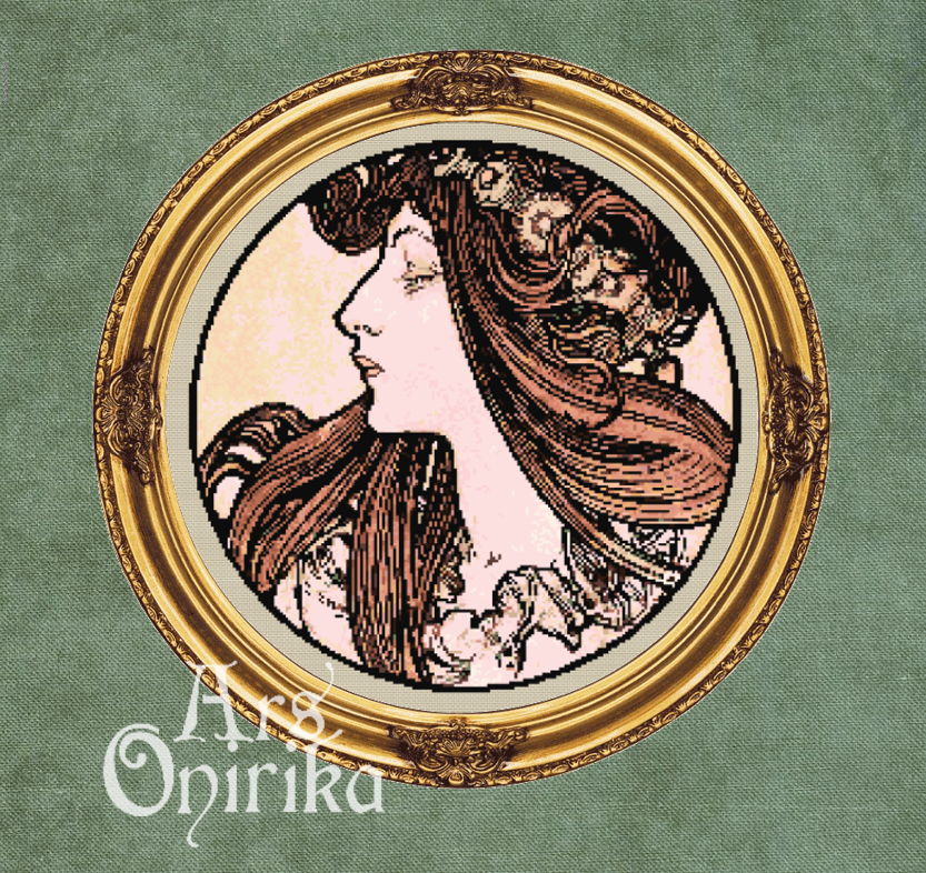Alphonse Mucha Goddess Cross Stitch Pattern BUNDLE (PDF)