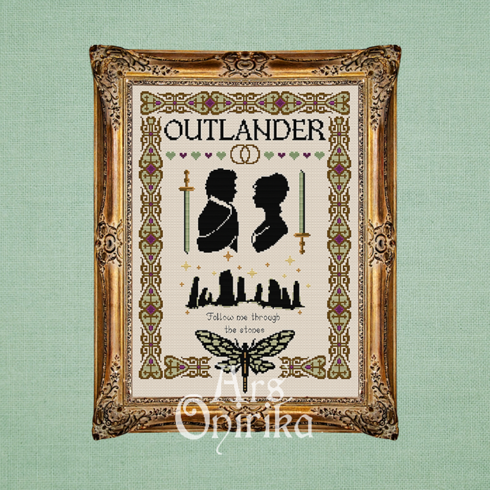 Outlander Cross Stitch Pattern - Scottish Celtic Romance (PDF) - INTERMEDIATE LEVEL