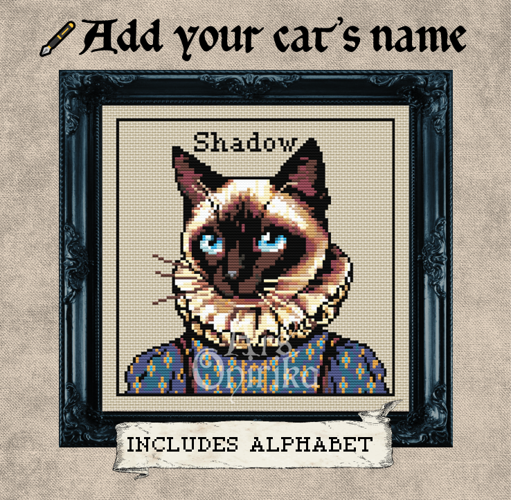 Victorian Cat Bundle - Customizable Cross Stitch Pattern – Set of 9 PDF