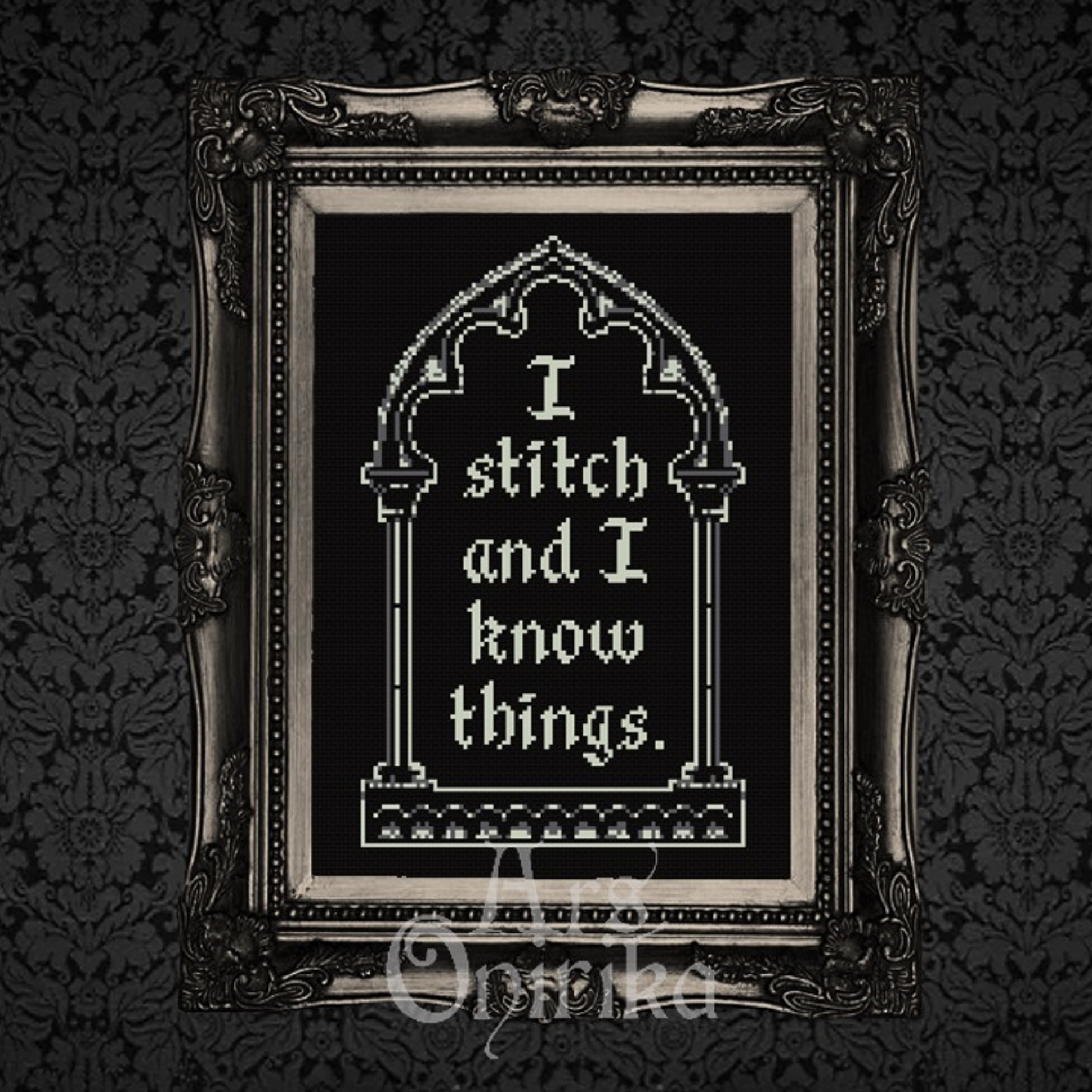 I Stitch And Know Things Cross Stitch Pattern – Medieval Fantasy Gothic (PDF) - EASY LEVEL