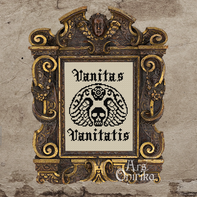 Vanitas Vanitatis Cross Stitch Pattern – Medieval Embroidery Art (PDF) - EASY LEVEL