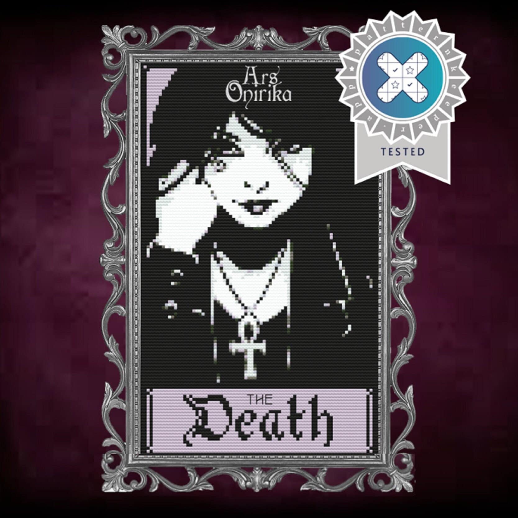 Death Cross Stitch Pattern - Sandman Embroidery (PDF) - EASY LEVEL