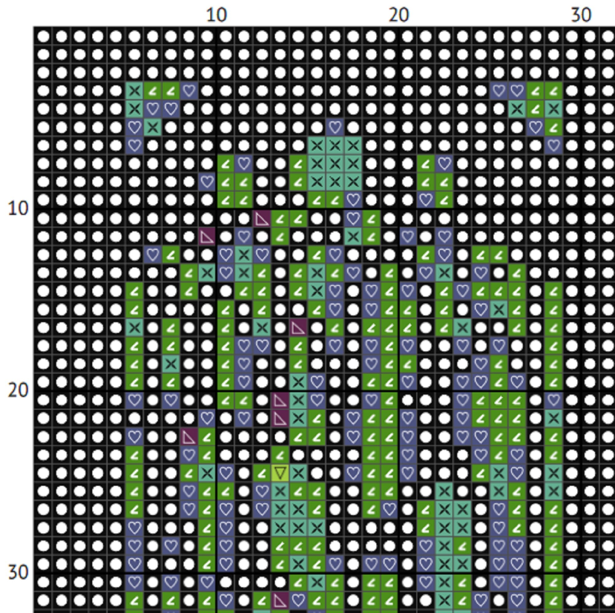Mermaid Stained Glass - Cross Stitch Pattern