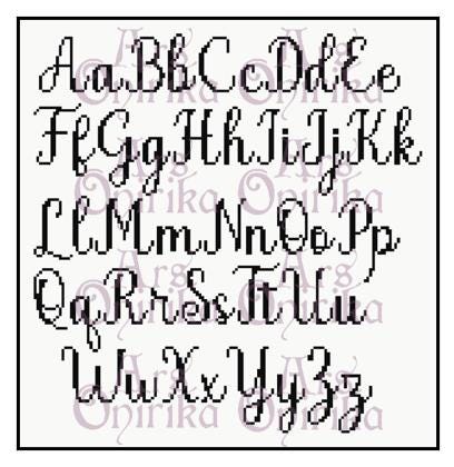 Elegant Alphabet Pattern - Cross Stitch Font Chart - EASY LEVEL
