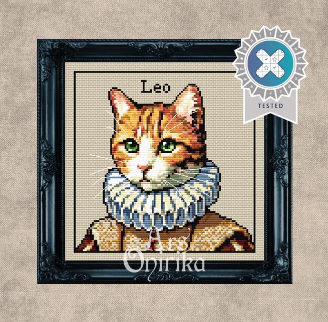 Custom Victorian Orange Tabby Cat Cross Stitch Pattern (PDF) – Alphabet Included - INTERMEDIATE LEVEL
