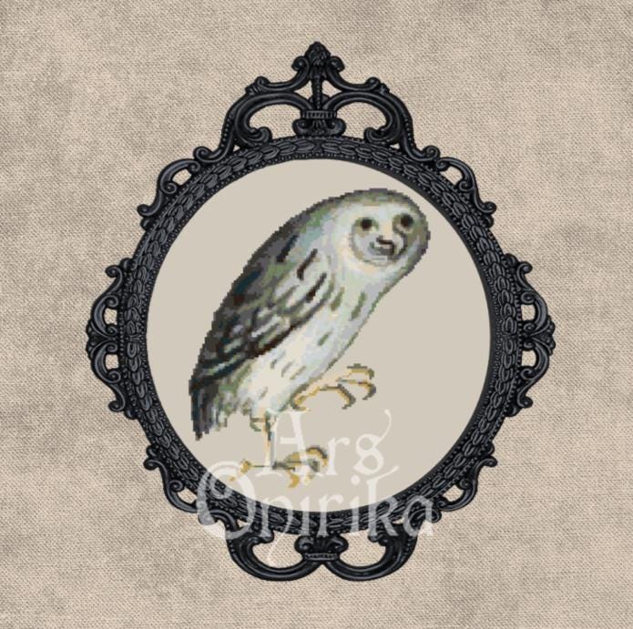 Medieval Owl Cross Stitch Pattern (PDF) – Illuminated Bestiary - EASY LEVEL