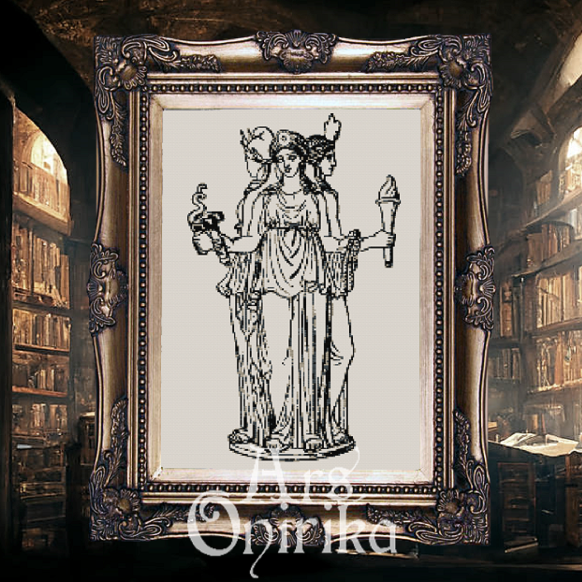 Hecate Cross Stitch Pattern – Witchcraft Sampler (PDF) - EASY LEVEL