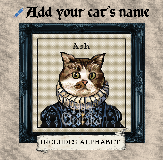 Victorian Cat Bundle - Customizable Cross Stitch Pattern – Set of 9 PDF