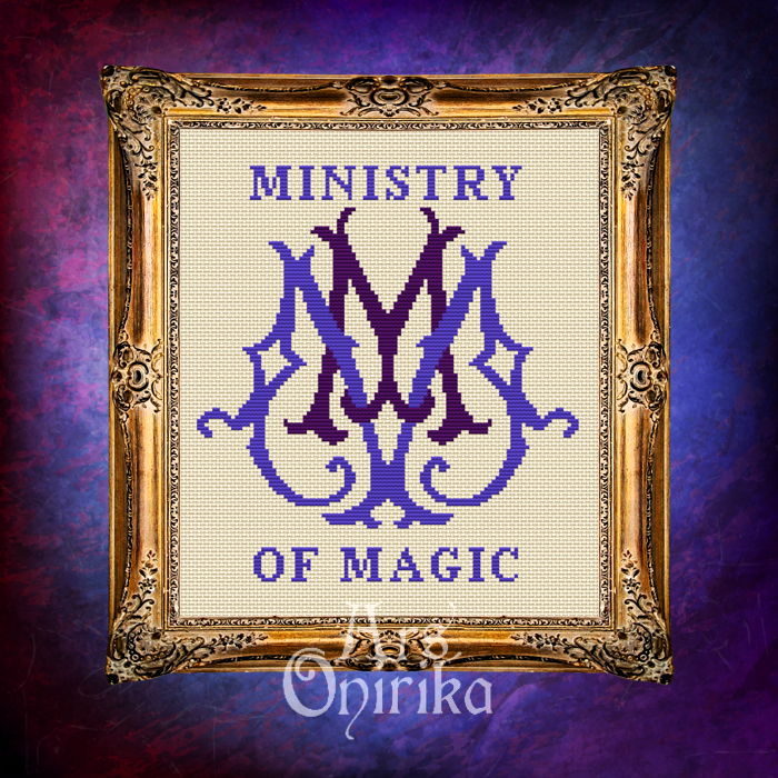 Ministry Of Magic Cross Stitch Pattern - Magic Wizard World (PDF) - EASY LEVEL