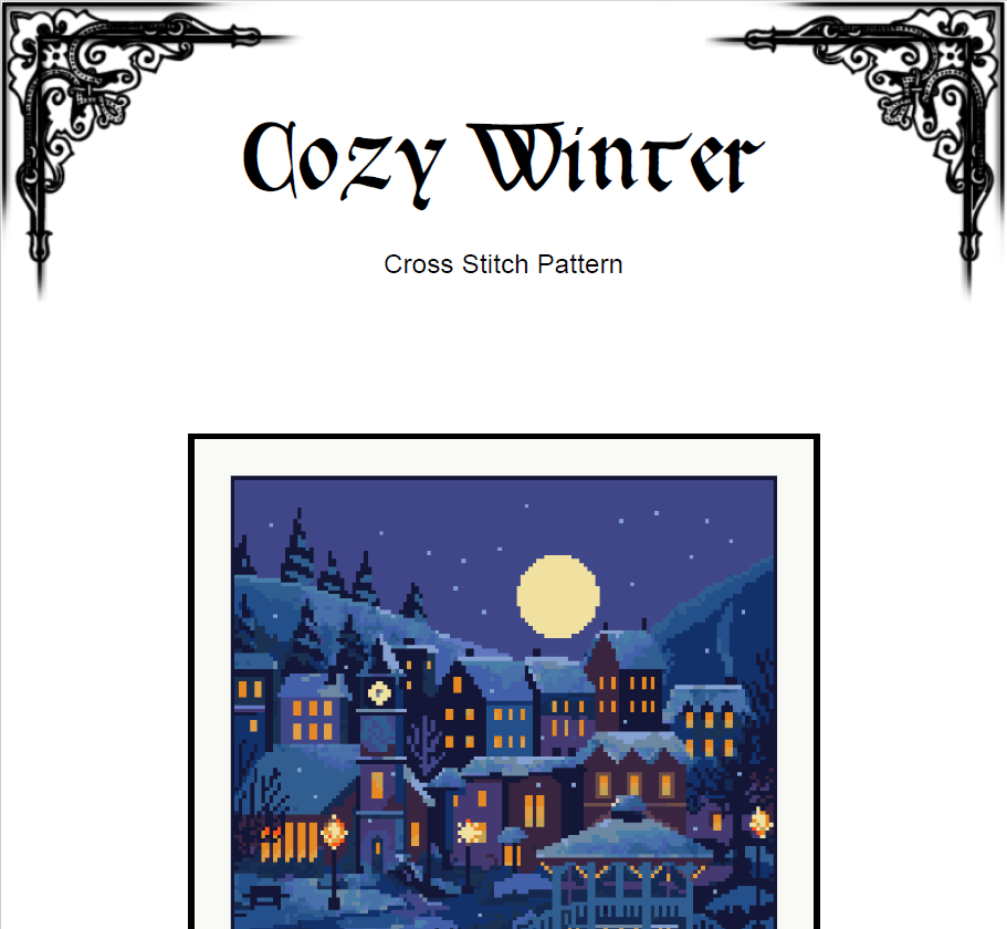 Cozy Winter Cross Stitch Pattern - Christmas Sampler (PDF) - INTERMEDIATE LEVEL