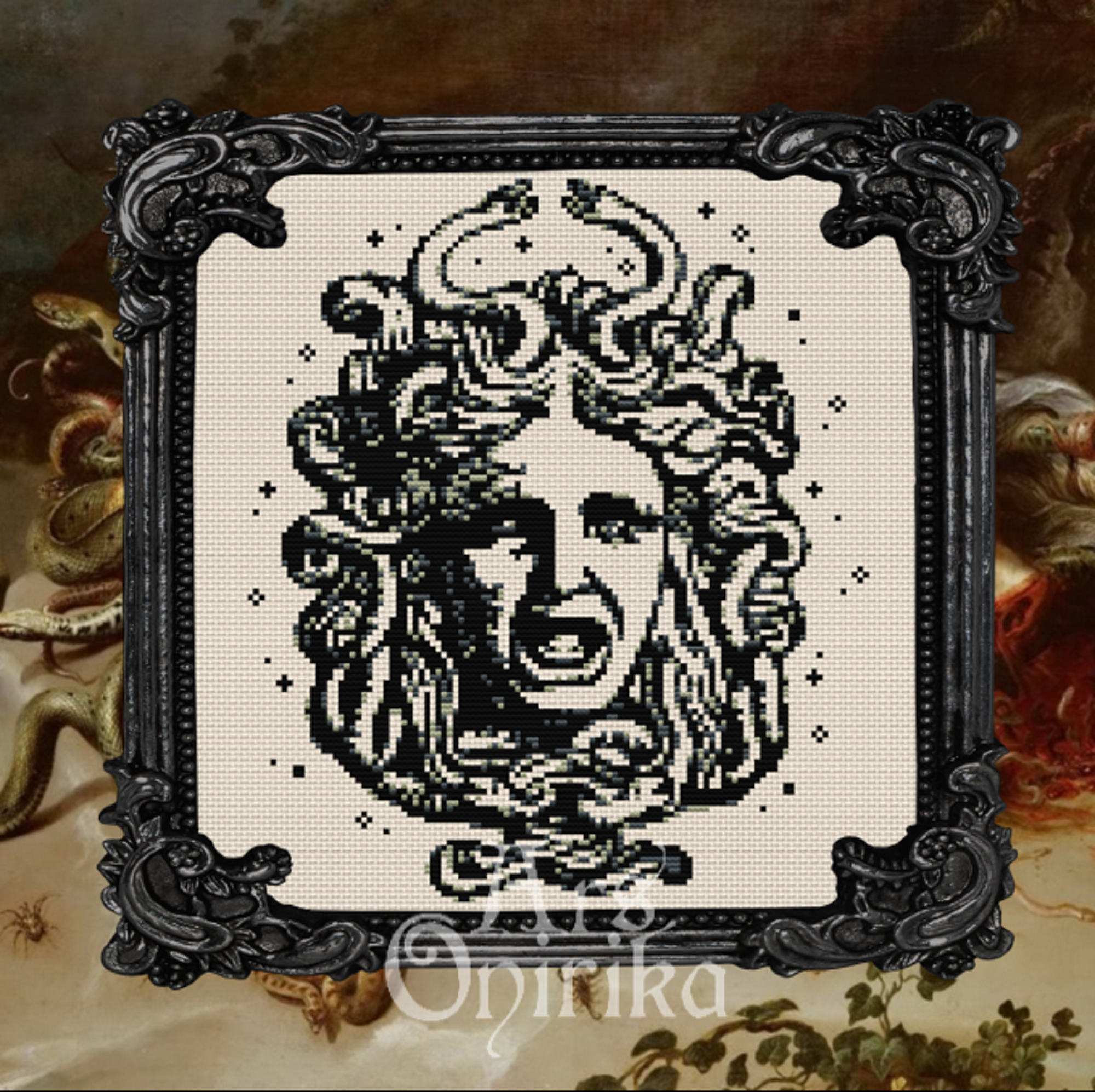 Medusa Cross Stitch Pattern (PDF) – Mythology Embroidery - INTERMEDIATE LEVEL