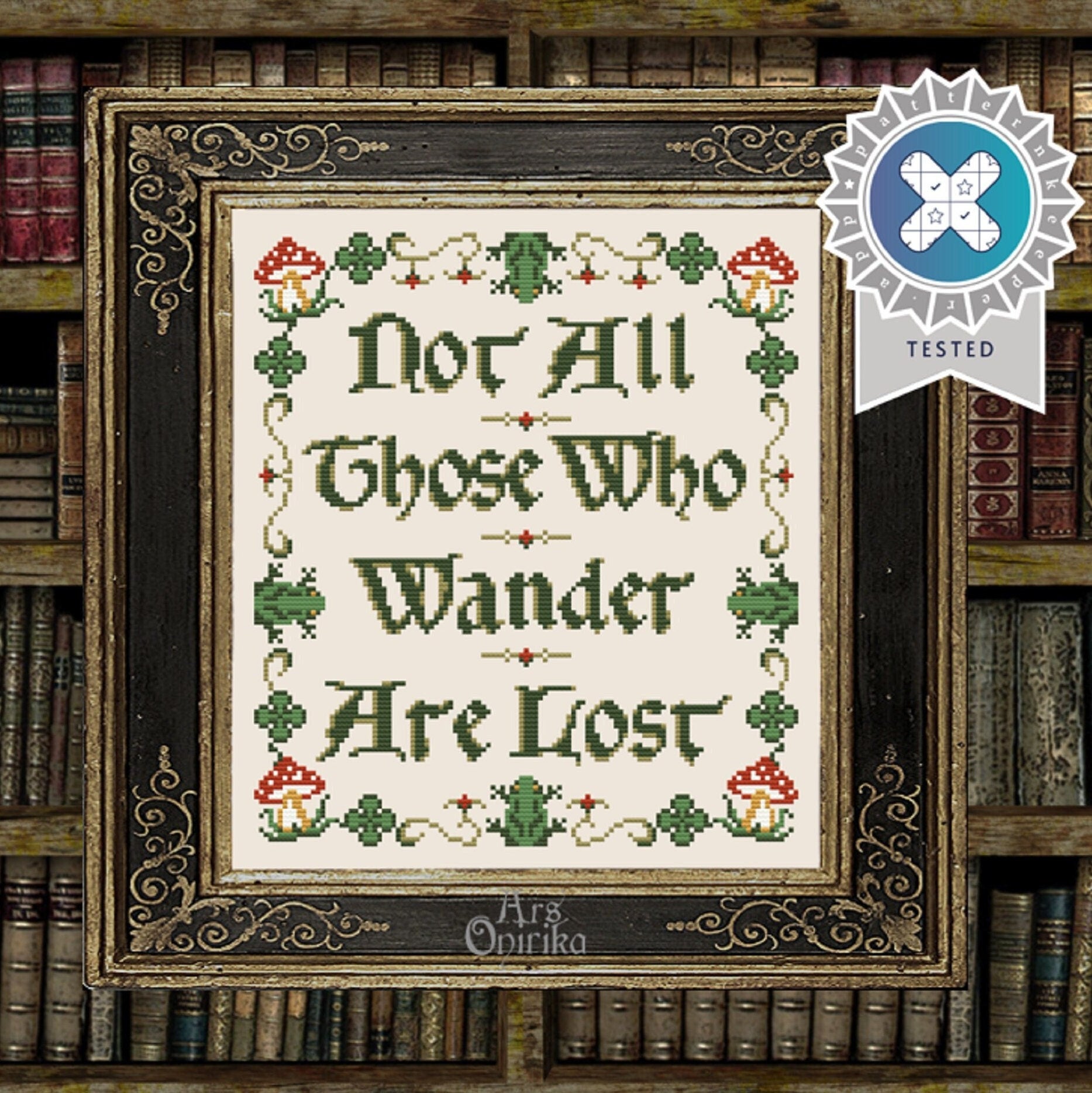 LOTR Tolkien Cross Stitch Pattern - Not All Those Who Wander Are Lost (PDF) - EASY LEVEL