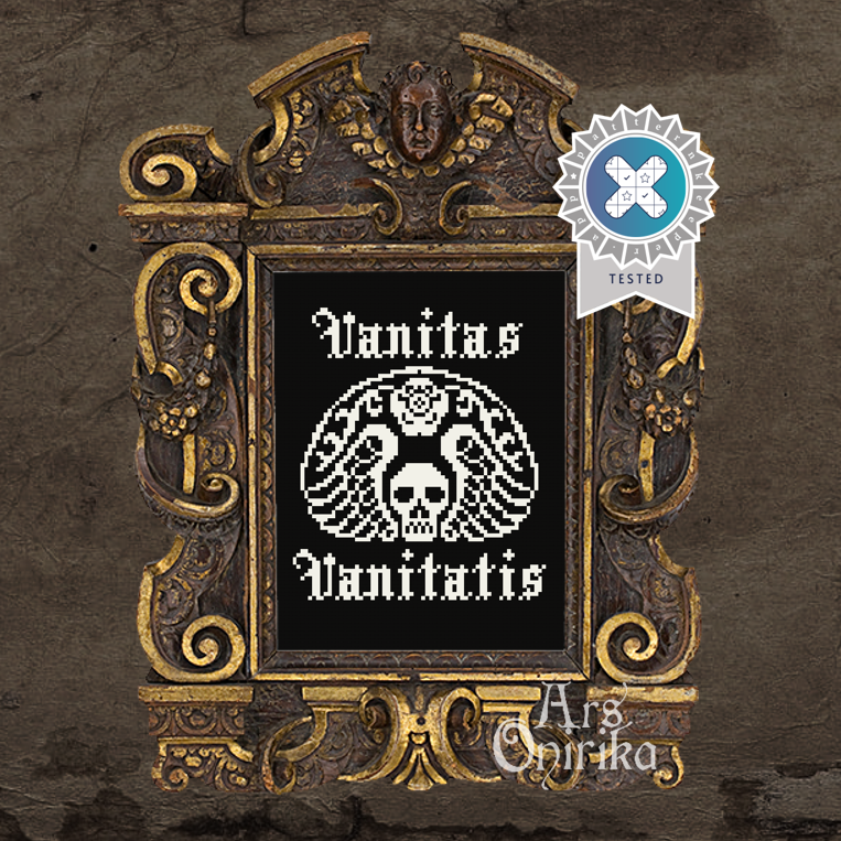 Vanitas Vanitatis Cross Stitch Pattern – Medieval Embroidery Art (PDF) - EASY LEVEL
