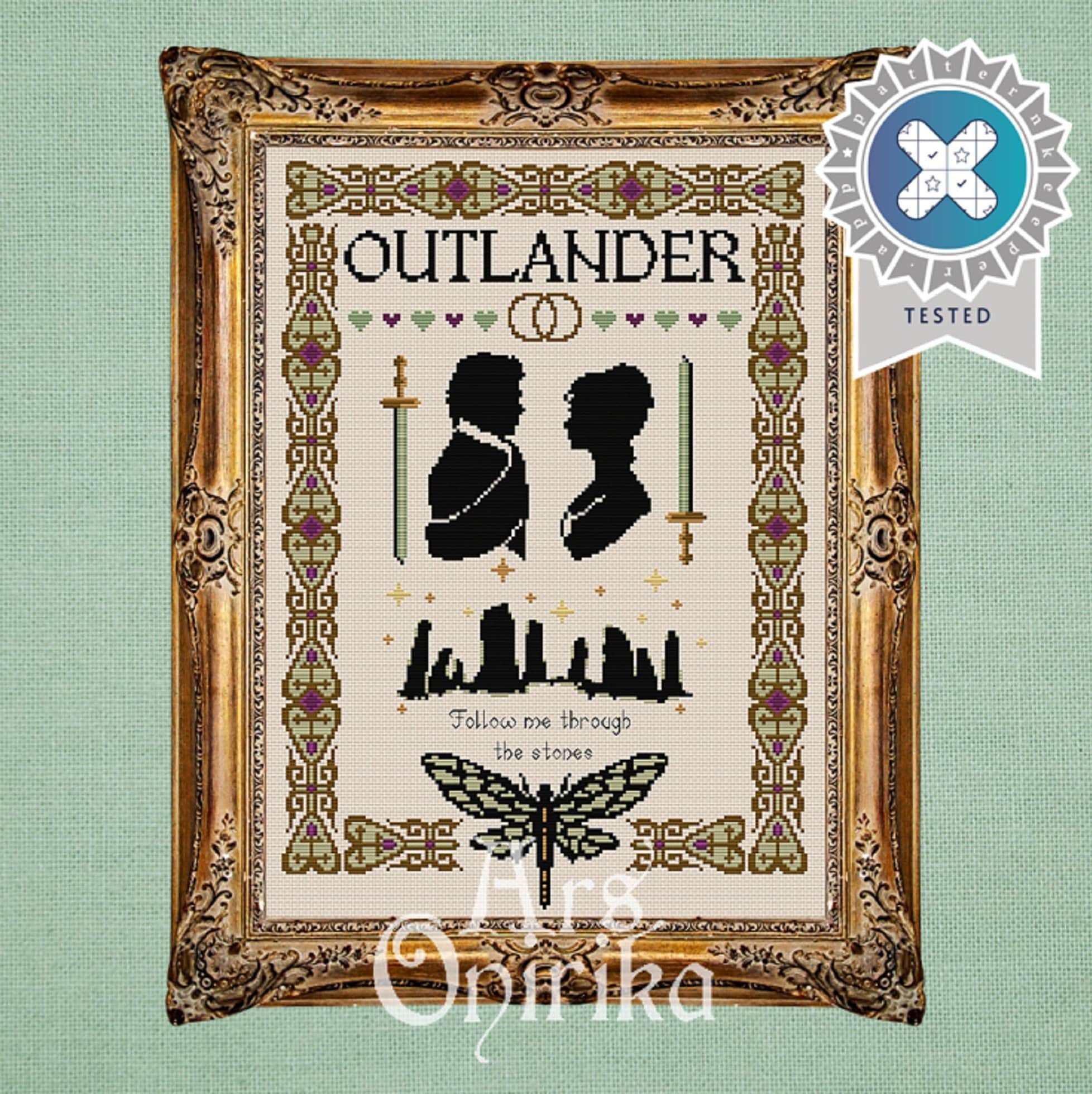Outlander Cross Stitch Pattern - Scottish Celtic Romance (PDF) - INTERMEDIATE LEVEL