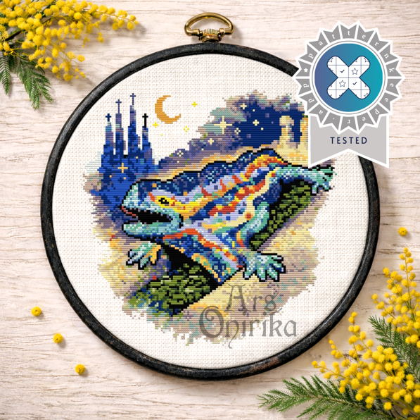 Gaudi Dragon Cross Stitch Pattern - Barcelona Architecture (PDF) - INTERMEDIATE LEVEL