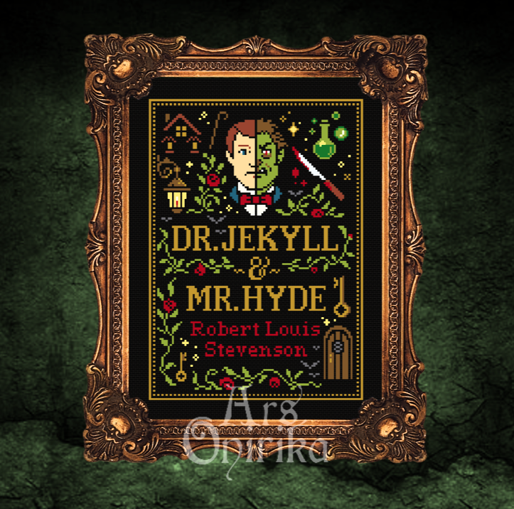 Dr. Jekyll and Mr. Hyde Cross Stitch Pattern (PDF) – R. L. Stevenson - INTERMEDIATE LEVEL (Copia)