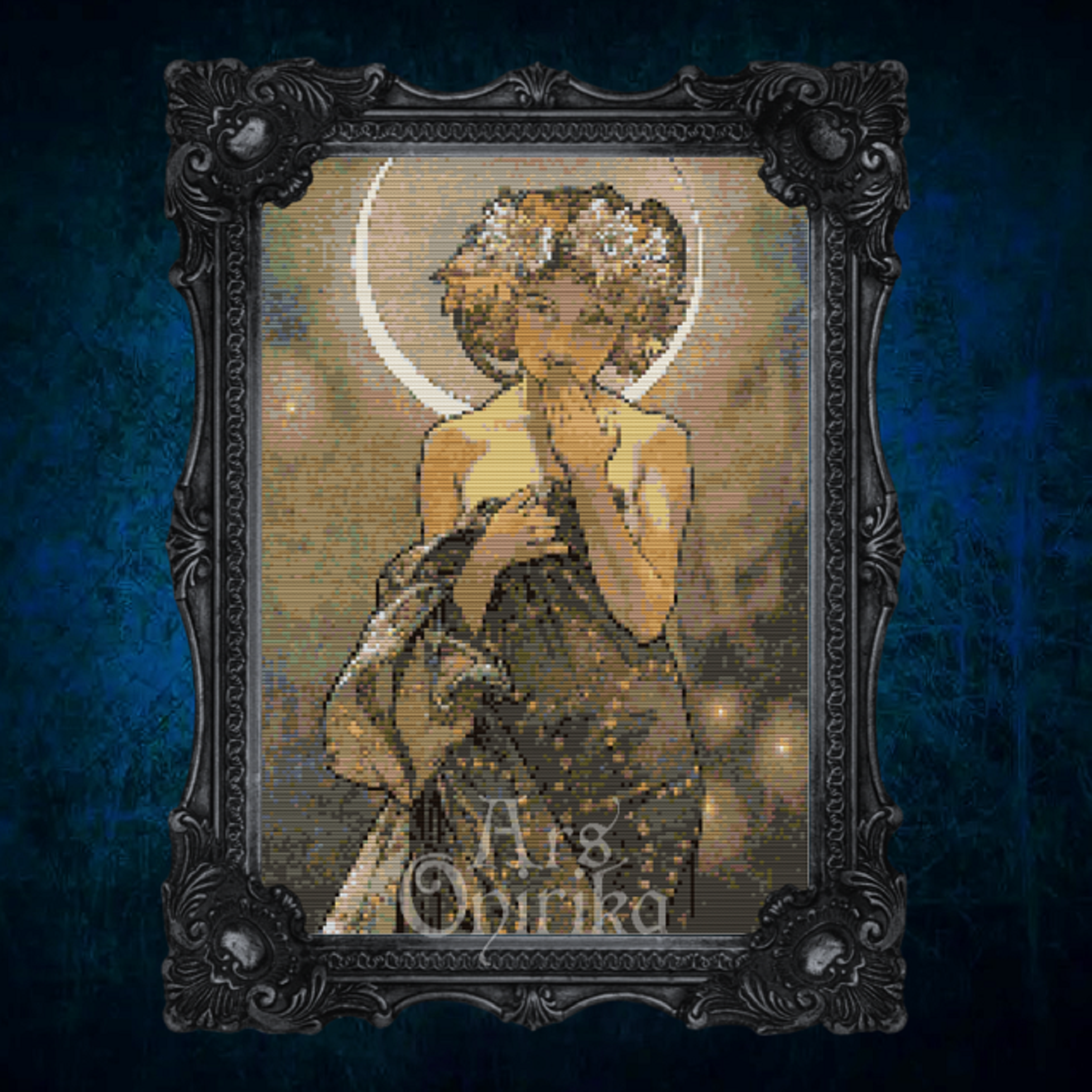 Art Nouveau Moon Cross Stitch Pattern – Alphonse Mucha (PDF) - ADVANCED LEVEL