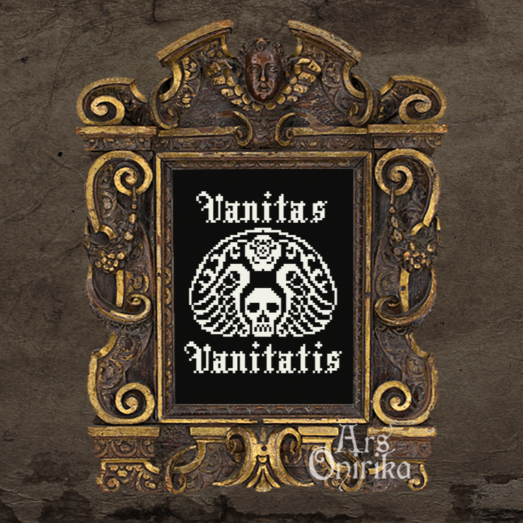 Vanitas Vanitatis Cross Stitch Pattern – Medieval Embroidery Art (PDF) - EASY LEVEL