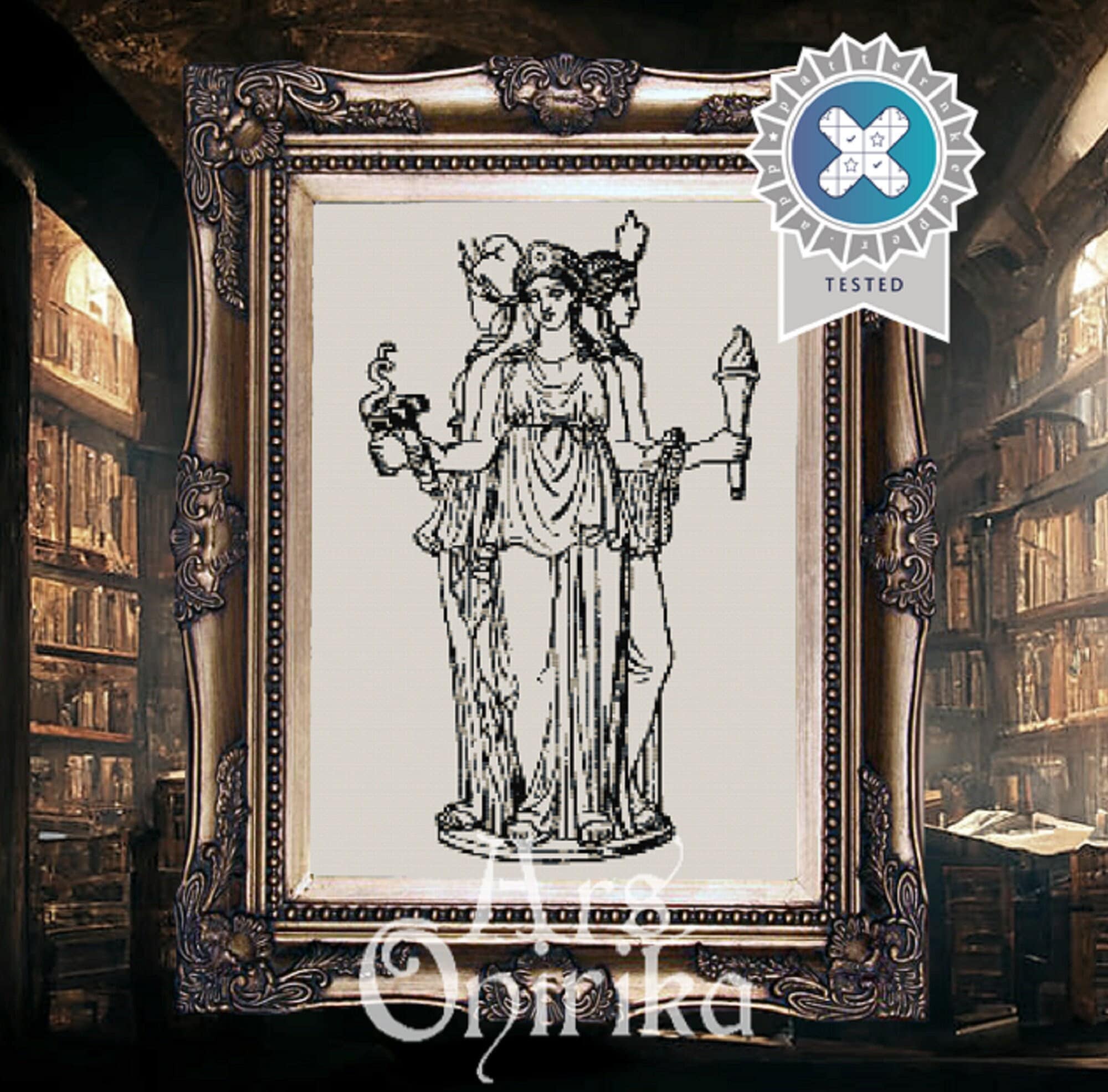 Hecate Cross Stitch Pattern – Witchcraft Sampler (PDF) - EASY LEVEL