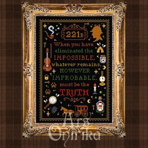 Sherlock Holmes - Cross Stitch Pattern (PDF) - INTERMEDIATE LEVEL