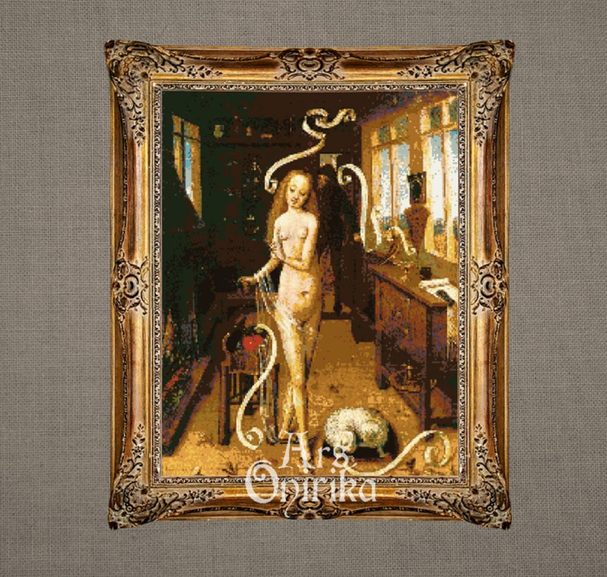 Love Spell Cross Stitch Pattern – Classical Art (PDF) - ADVANCED LEVEL