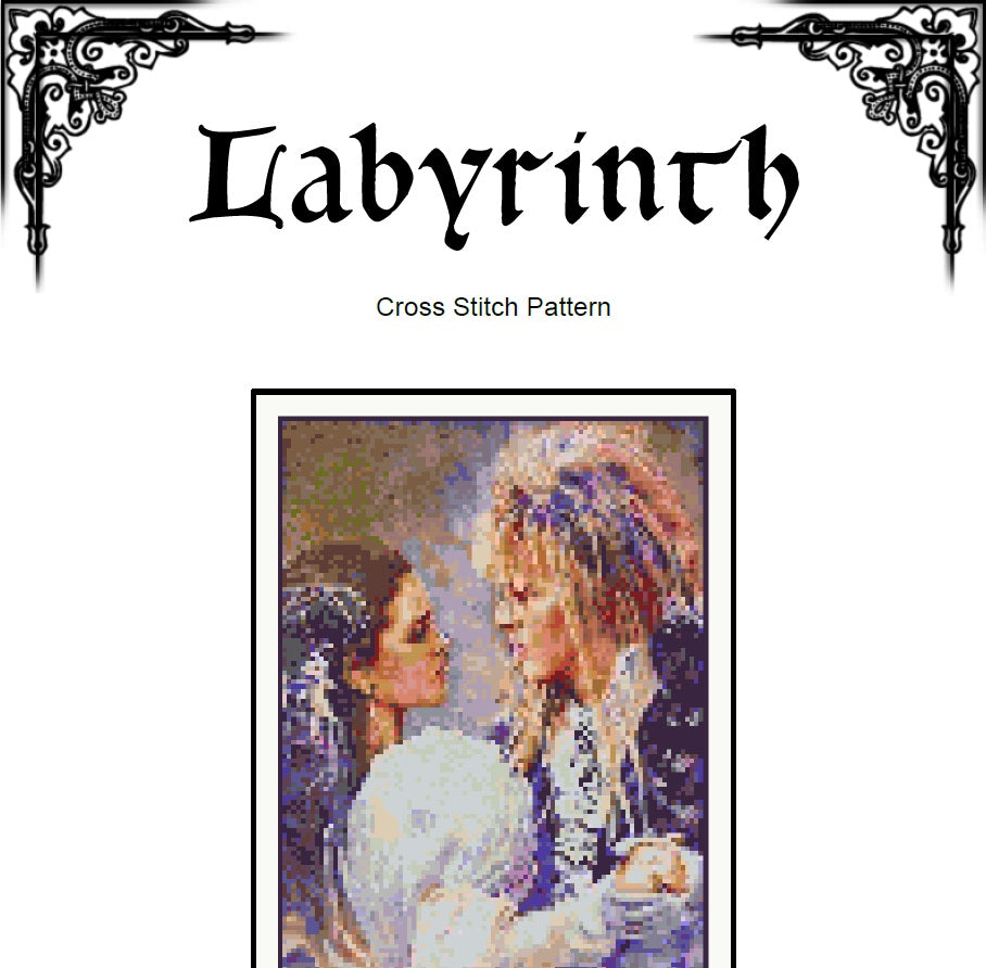 Labyrinth Movie Cross Stitch Pattern – Bowie (PDF) - ADVANCED LEVEL