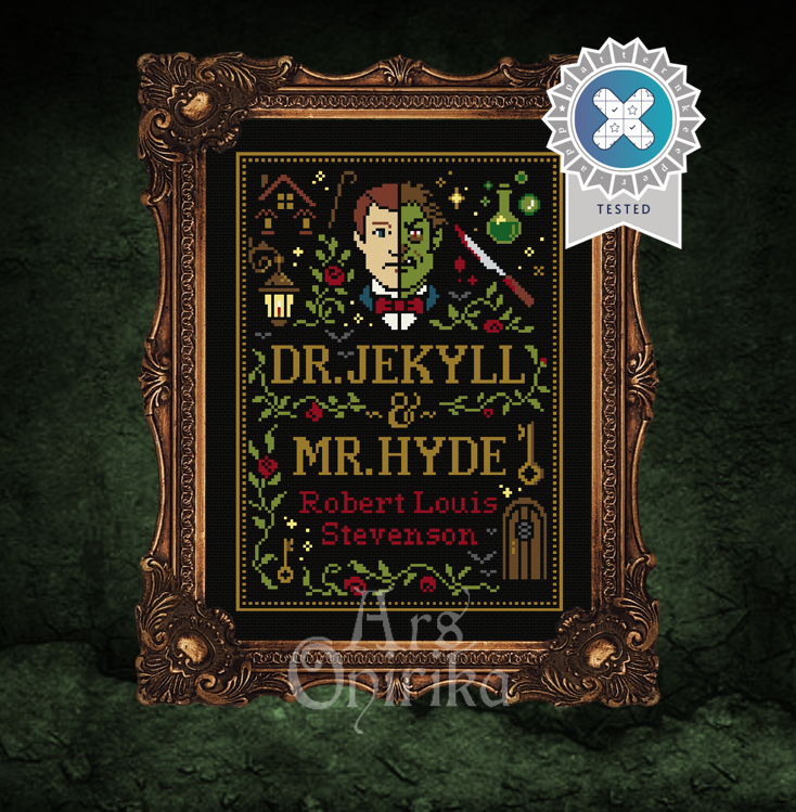 Dr. Jekyll and Mr. Hyde Cross Stitch Pattern (PDF) – R. L. Stevenson - INTERMEDIATE LEVEL (Copia)