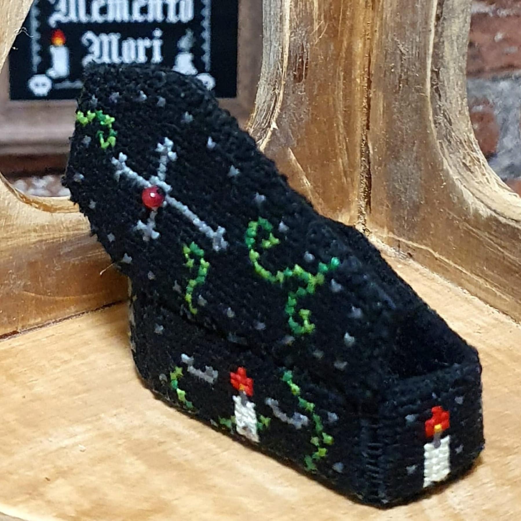 Coffin 3D Cross Stitch Pattern – Gothic Reliquary Box (PDF) - INTERMEDIATE LEVEL