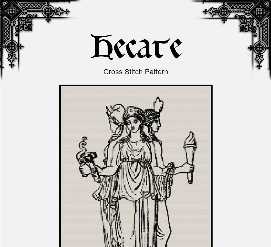 Hecate Cross Stitch Pattern – Witchcraft Sampler (PDF) - EASY LEVEL