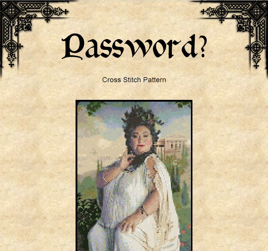 Fat Lady Portrait Cross Stitch Pattern (PDF) - Magic School - ADVANCED LEVEL