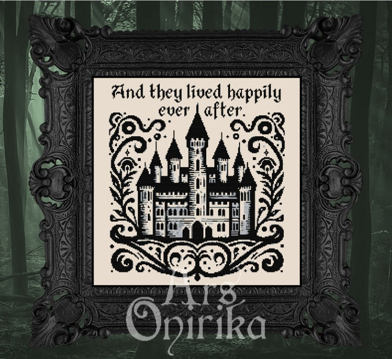 Fairytale Castle Cross Stitch Pattern – Medieval Blackwork (PDF) - INTERMEDIATE LEVEL