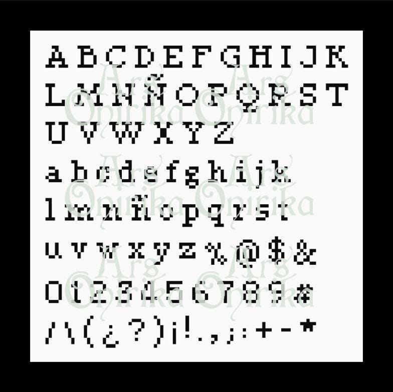 Tiny Type Cross Stitch Alphabet Pattern (PDF) – DIY Embroidery Font - EASY LEVEL