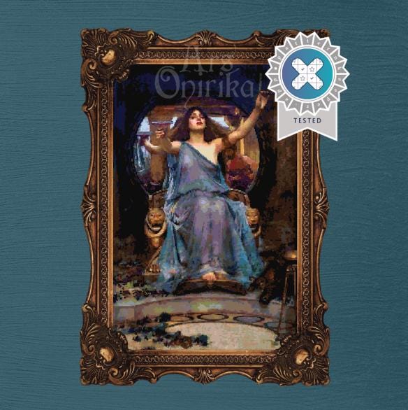 Circe Ulysses Cross Stitch Pattern - Waterhouse Classical Art - ADVANCED LEVEL
