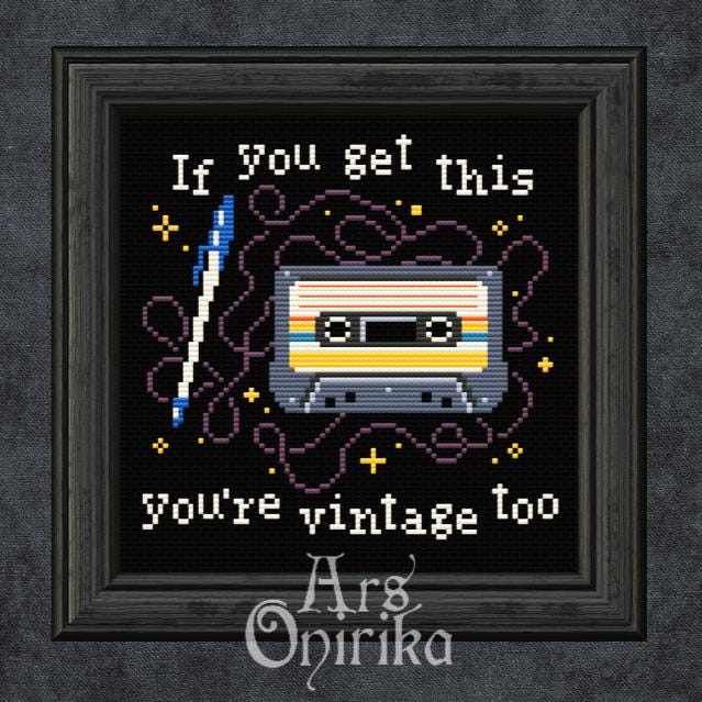 Rewind Cassette - Millennial Sampler - Cross Stitch Pattern (PDF) - EASY LEVEL