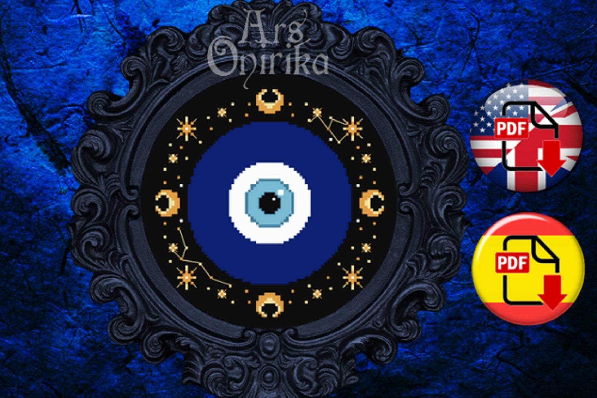 Evil Eye Cross Stitch Pattern - Nazar Amulet - EASY LEVEL