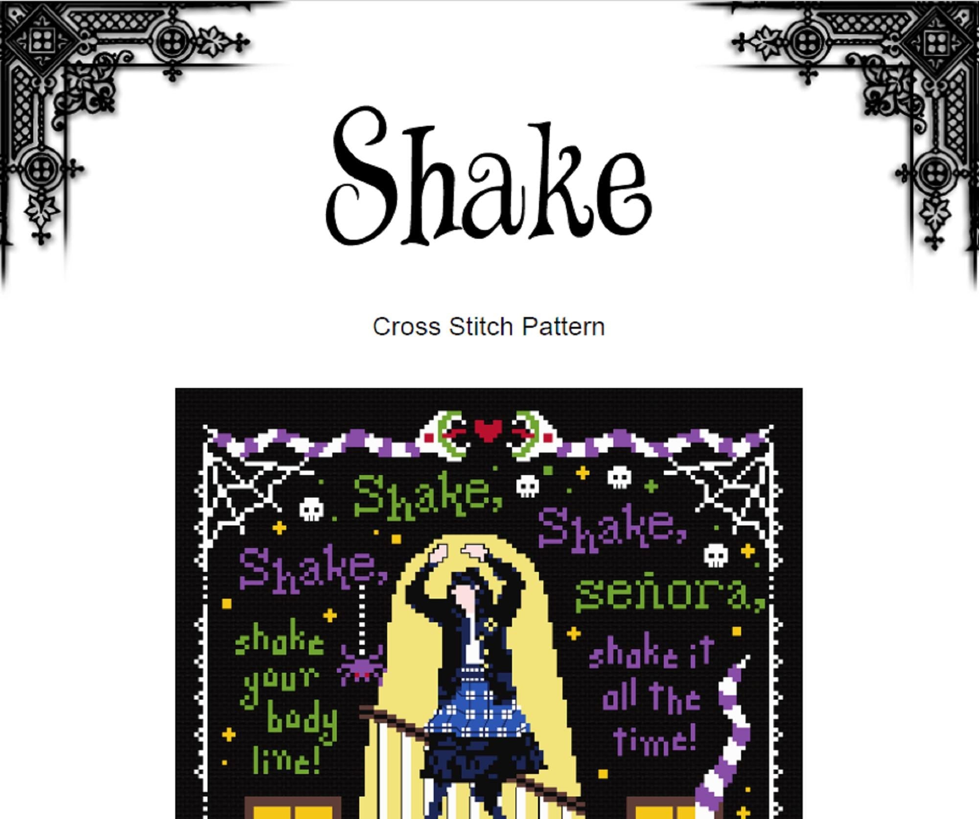 Shake Senora - Creepy Girl Cross Stitch Pattern - INTERMEDIATE LEVEL