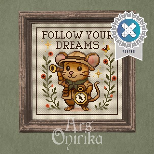 Follow Your Dreams Cross Stitch Pattern - EASY LEVEL