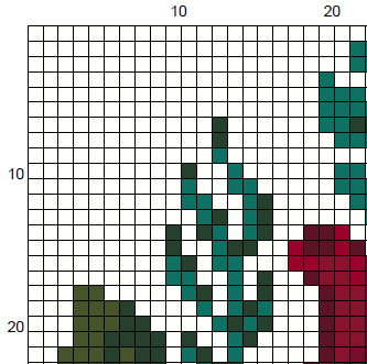 Anatomic Heart Of Flowers - Cross Stitch Pattern